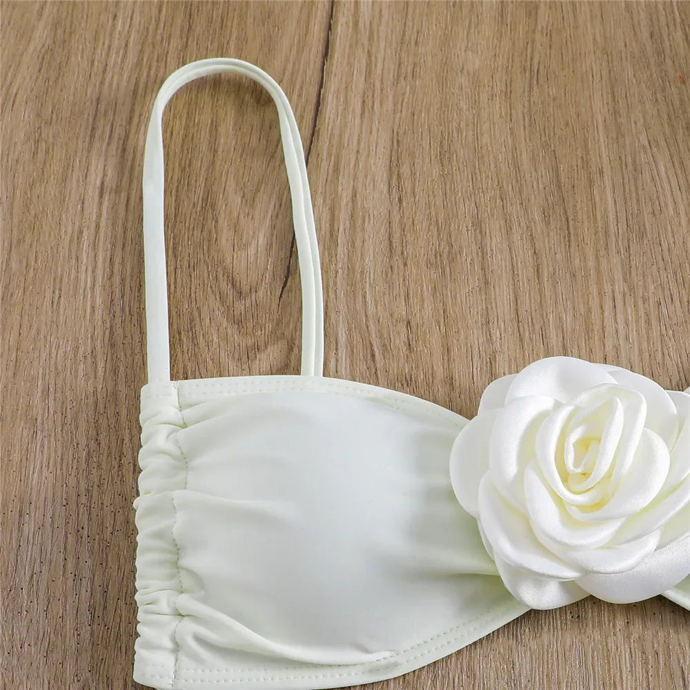 Sexy flor bandeau banho tanga biquíni 2025 feminino rendas maiôs natação maiô conjunto biquinis brasileiros mujer biquini