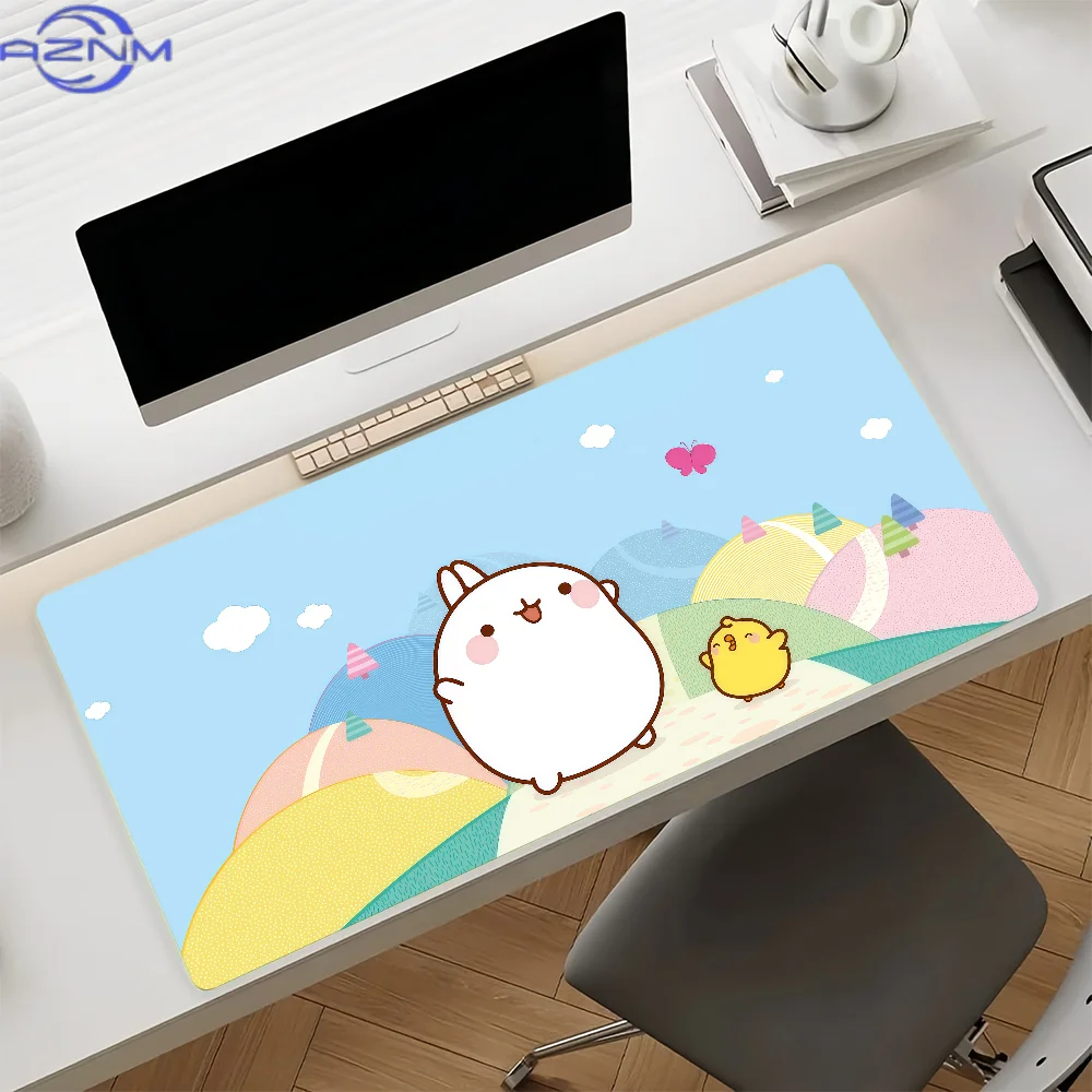 Cute Cartoon M-Molang-s Mouse Pad Anti Slip Rubber Edge Locked Thickened Laptop Gaming Desk Mat