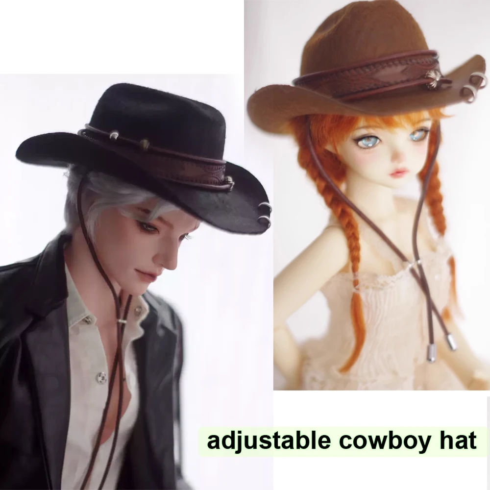 

D09-P760 детская игрушка BJD DD SD MSD 1/3 аксессуары для кукол черный цвет регулируемая ковбойская шляпа 1 шт.