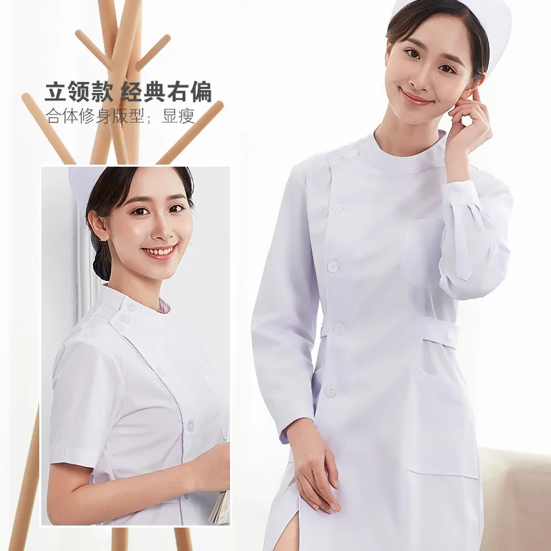 ナース制服女性の長袖ブルー薬局半袖白衣美容院ピンク女性の大きいサイズのスーツ作業服