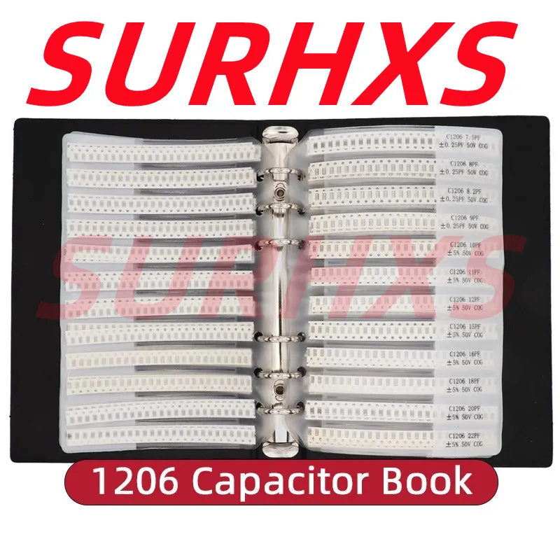 1206 SMD Capacitor Sample Book 80valuesX50pcs=4000pcs 0.5PF~1UF Capacitor Assortment Kit Pack