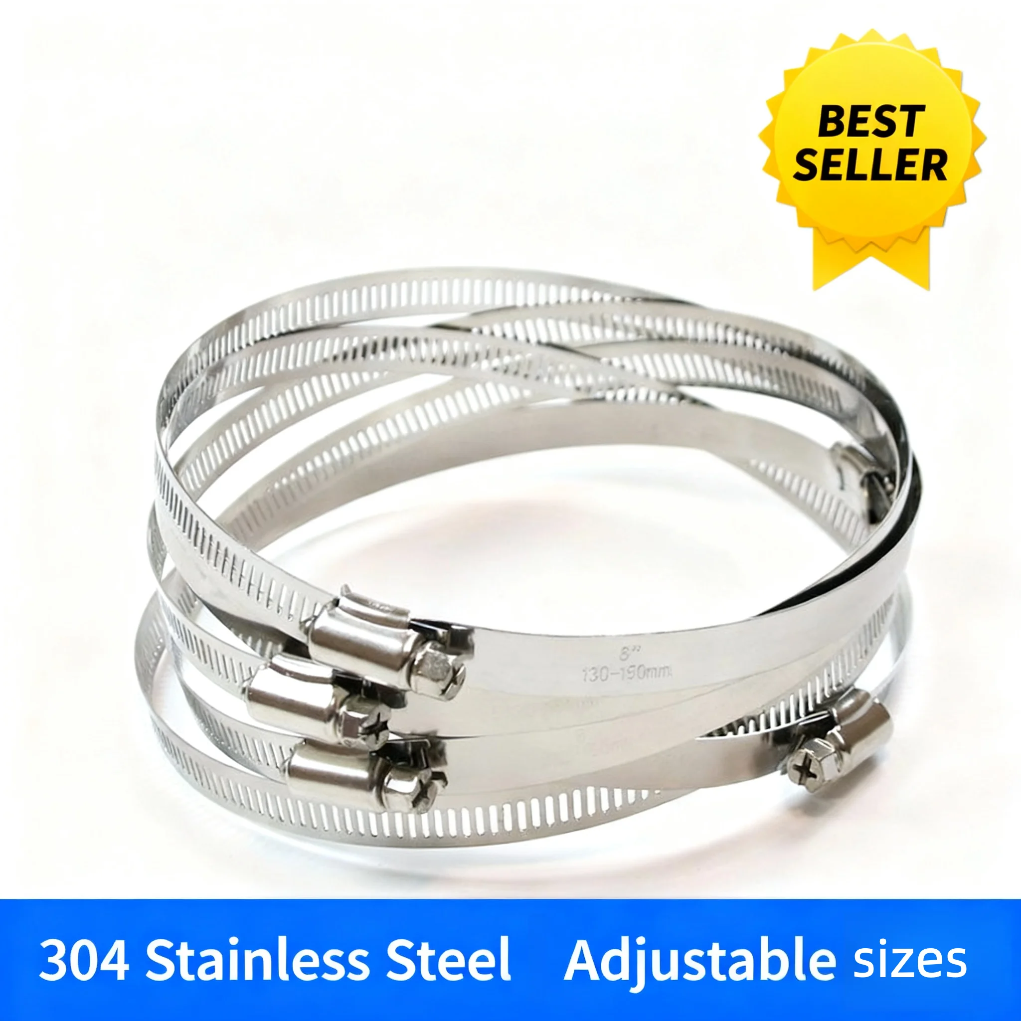 Multi-Use Adjustable Clamp Kit, 10Pcs Stainless Steel Clamps for Hose Pipe Duct Fixing,19-100mm Scissor Type Air Water Connector
