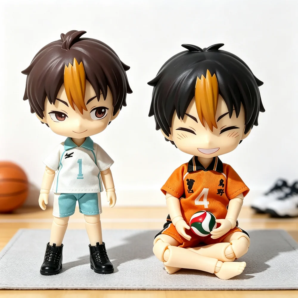 Obitsu 11 Doll Accessories Anime Volleyball Number Uniform Teams Design Clothes Polo Top&Elastic Waist Sport Shorts