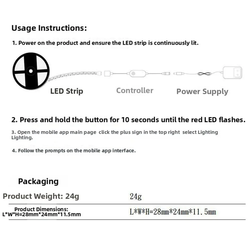 Small WiFi LED Dimmer 12V 24V Single Color Strip Controller Voice Remote Switch Compatible Alexa- Google Home App Control Kit