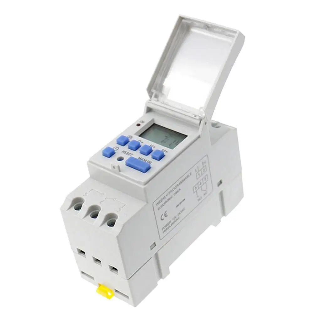 Electric Timer Digital Programmable Time Relay Switch 220V Large LCD Timer for Office Home and Light Control