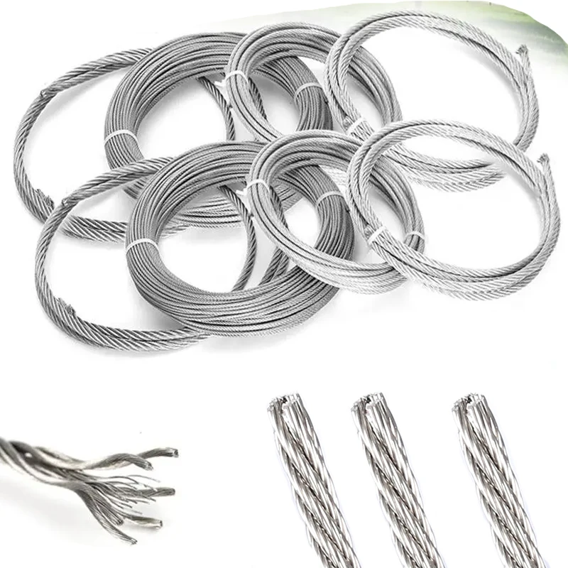 10M  0.5-20mm stainless steel clothesline lifting lock aluminum sleeve traction safety rope guardrail protection