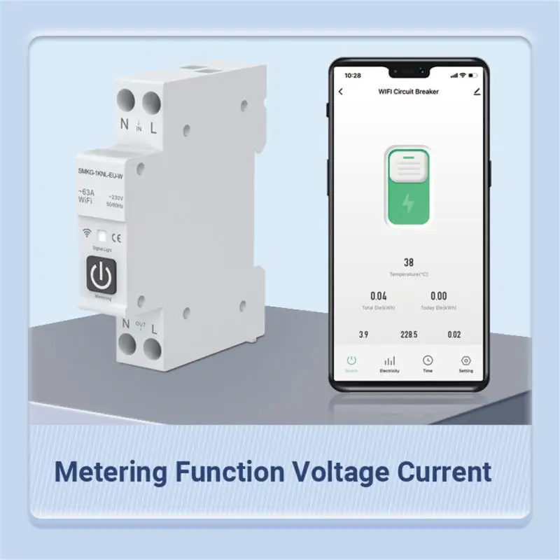 Tuya WIFI Smart Circuit Breaker No Metering 1P 10A-63A Rail DIN For Smart Home Control Work With Alexa Google Home Yandex