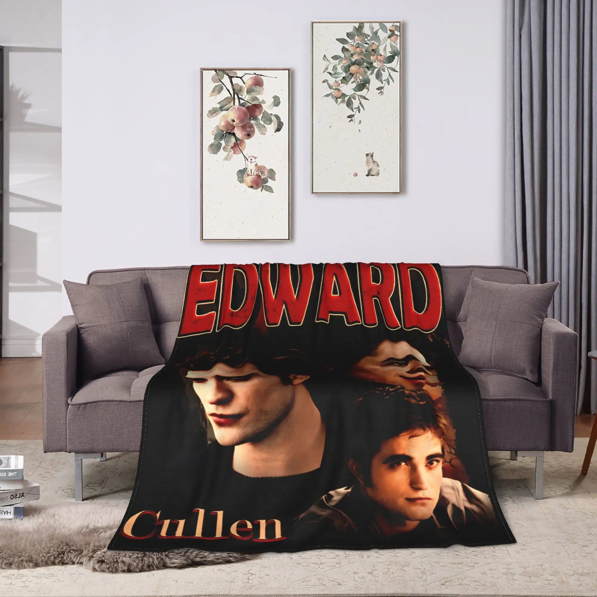 Edward Cullen Flannel Blanket Winter Robert Pattinson Super Warm Bedding Throws for Home Decor Pattern Bedspread Sofa Bed Cover
