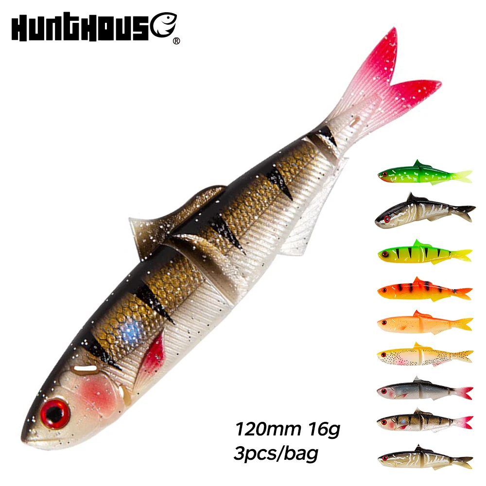 Hunthouse Soft Fishing Lur 4 Play Cannibal Artificial Bait 120mm/16g PVC Wobbler Silicone Swimbait for Pike Trout Catfish Pesca