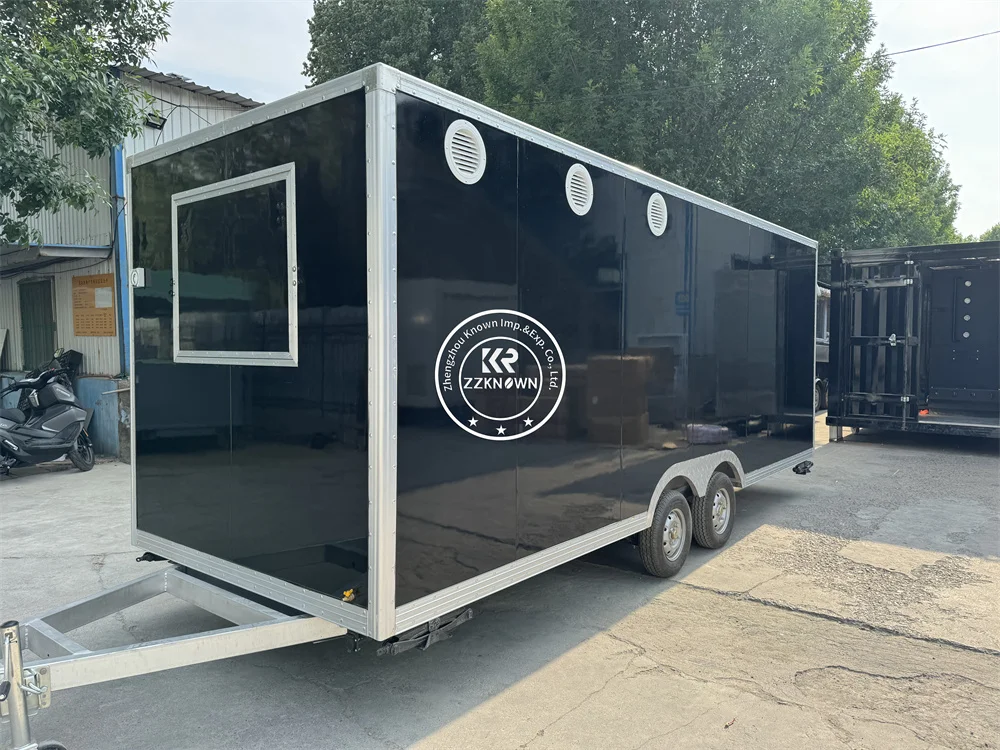 

Fast Food Trailer Coffee Kiosk Mobile Kitchen Customized Logo Size Street Carts Fully Equipment Commercial Food Trucks For Sell