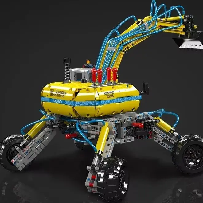 MKING 17060 Technical Pneumatic All-Terrain Excavator Truck Building Block Excavator Car Bricks Toys For Kids Gifts