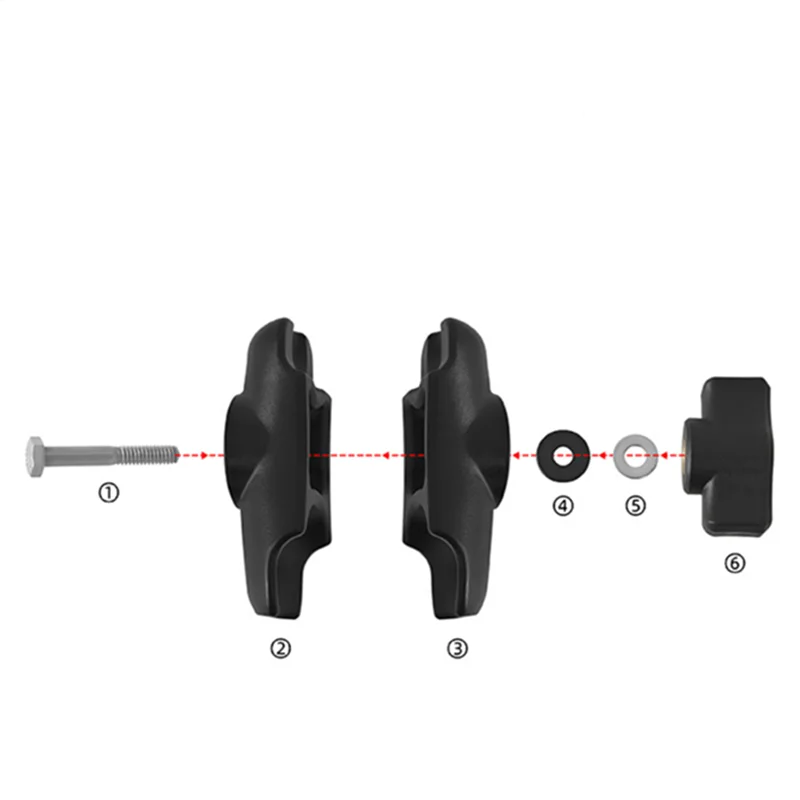 Aluminum Alloy 6cm Arm Supports 17mm to 25mm Ball Head for  Motorcycle Sports Camera Bracket 360° Rotating Ball Head view 2