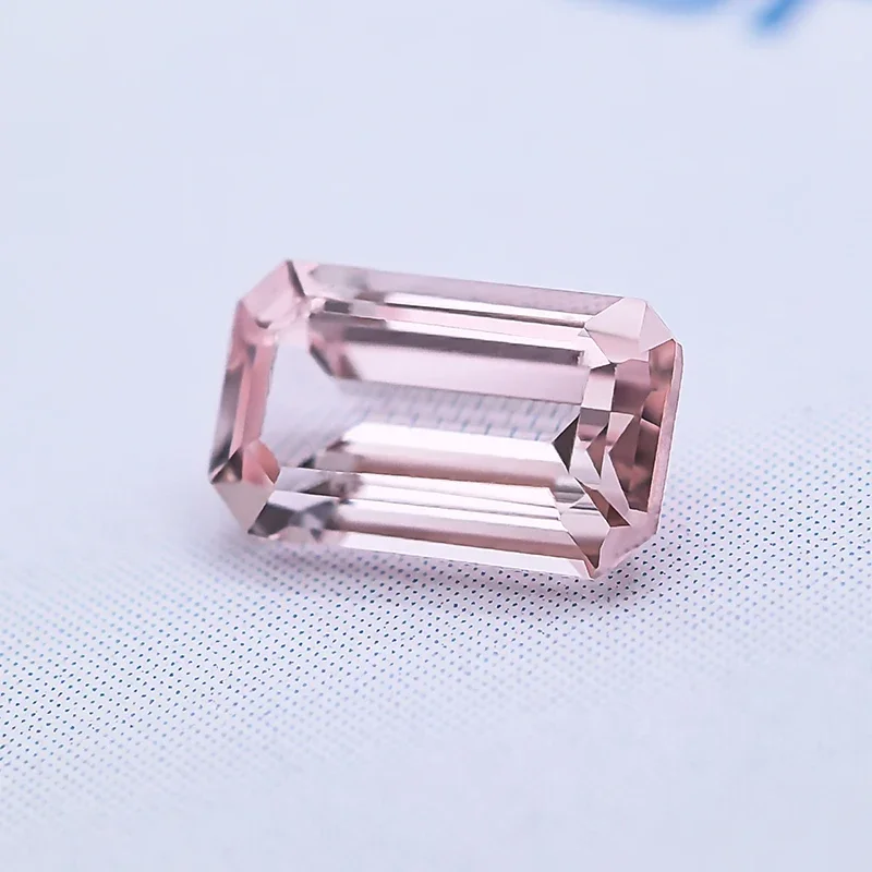 Top Lab Grown Sapphire Emerald Cut Morgan Pink VVS1 Charms Gemstone for DIY Jewelry Making Materials Selectable AGLCertificate