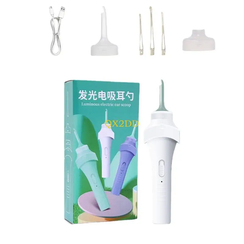 

QX2D средство для удаления ушной серы со светодиодной подсветкой для детей, перезаряжаемая электрическая всасывающая ручка, для