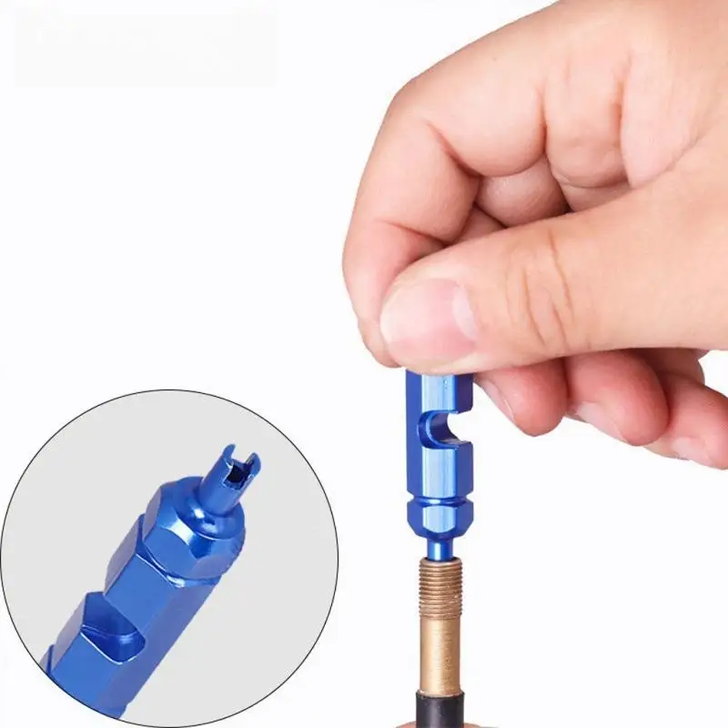1Pcs 3-in-1 Bike Valve Core Remover Multifunctional Wrench Spanner Lightweight Tool for Outdoor Cycling Emergency Repair