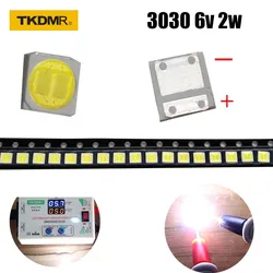 TKDMR 100/50pcs LED Backlight High Power 2W 3030 6V Current 200-250MA Color Temperature 15000-20000kl White TV Application