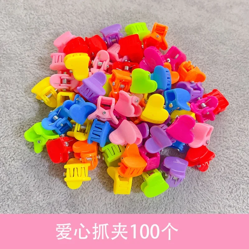 100Pcs Colorful Small Claw Clips Girls Cute Flower Butterfly Hair Clips Hair Accessories Kids Cartoon Hair Claws Headwear Gift