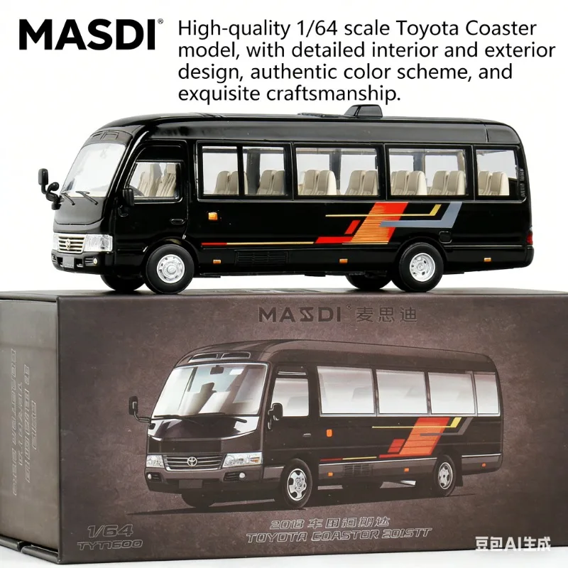 

MASDI 1:64 Модель автобуса Toyota KODIAK из сплава, имитация коммерческого автобуса, литая под давлением, фигурка сапсана, игрушка для мальчика