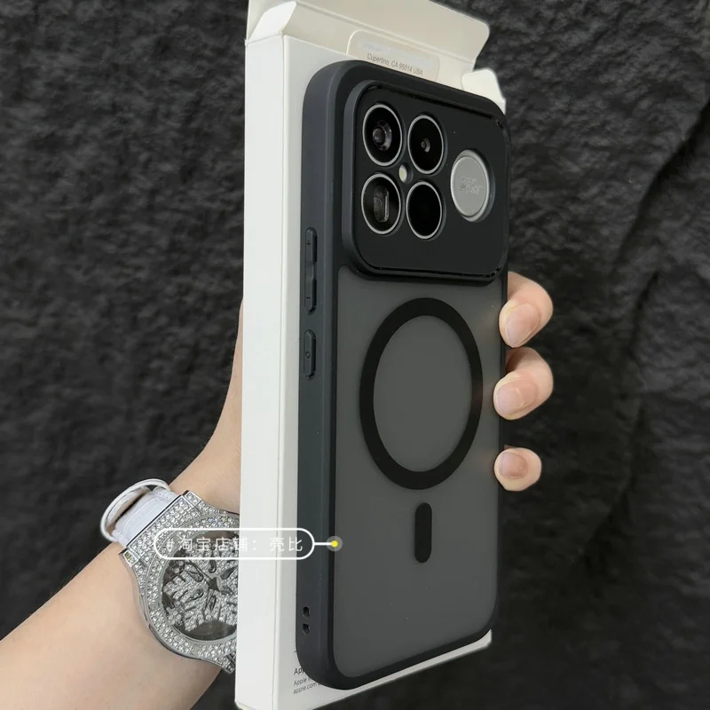 حافظة لهاتف Xiaomi Mi Poco F8 Ultra شفافة غير لامعة لوسادة هوائية للشحن المغناطيسي اللاسلكي Magsafe غطاء خلفي مقاوم للصدمات