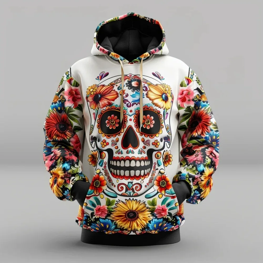 2024 Herbst mexikanischen traditionellen Retro-Stil 3d digital gedruckt große Sportswear Herren Street Hoodie Langarm Hoodie
