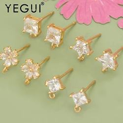 YEGUI MC76,jewelry accessories,18k gold rhodium plated,copper,zircons,hand made,charms,jewelry making,diy earrings,10pcs/lot