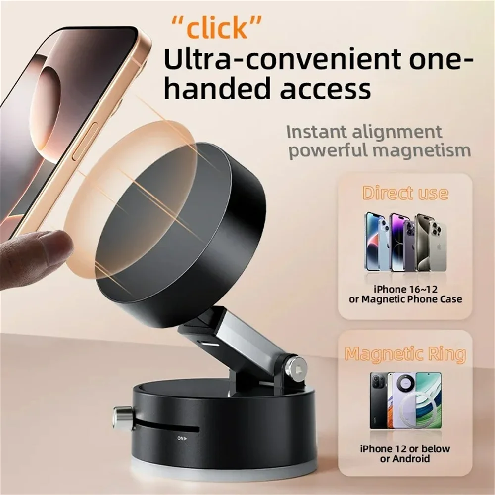 Foldable Magnetic Mobile Phone Stand Mini Vacuum Double-Sided Suction Cup Holder Universal Kitchen Lazy Stand For All Smartphone