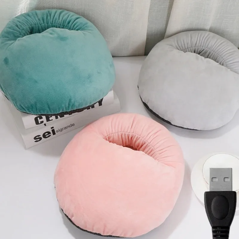 

USB Electric Foot Warmer Wool Cartoon Cat Design Foot Muff Heating Pad Comfortable for Home Bedroom Sleep Foot Heating Winter