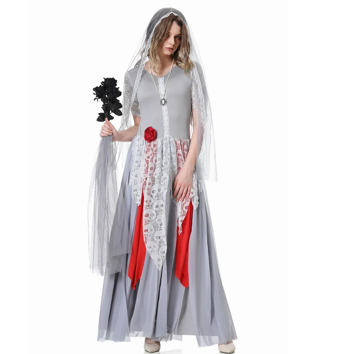 

Halloween Cosplay Adult Ghost Bride Dress Masquerade Party Costume
