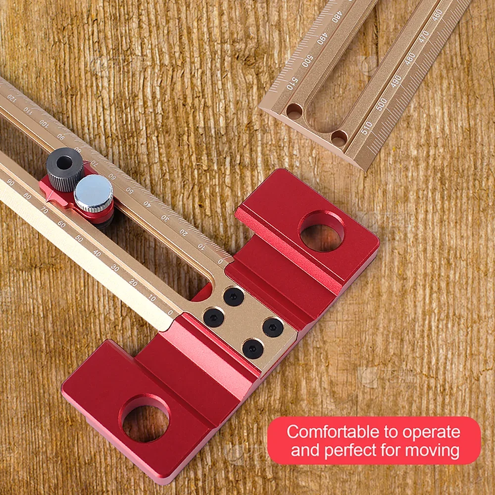 4 in 1 Drilling Positioning Ruler Combination Scribe Angle Precision Marking T-Ruler Cabinet Hardware Jig Woodworking Measuring