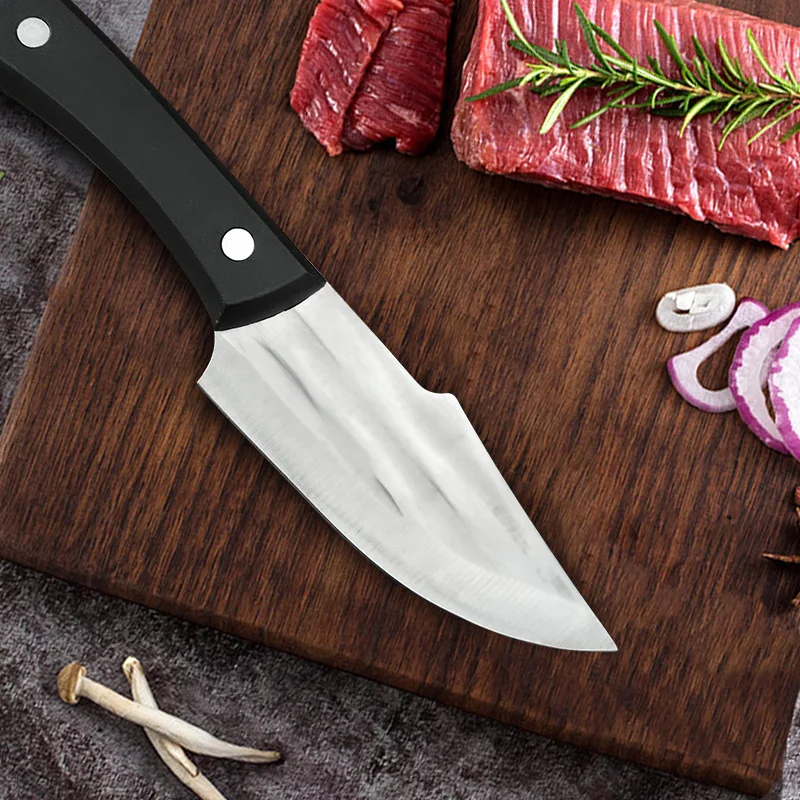 Stainless Steel Boning Knife Hand-forged Kitchen Butcher Meat Cleaver with Cover Plastic Handle Professional Cooking Knife