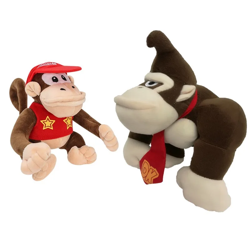 Set de Peluches de Super Mario y Donkey Kong & Friends - Gigante Mono con Pequeño Cerdito, Juguetes de Peluche de Personajes Clásicos de Videojuegos