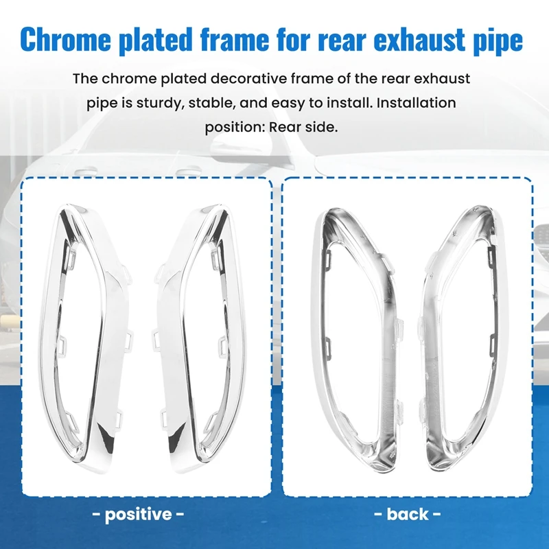 1 Pair Rear Exhaust Pipe Trim Bezel Fit For Mercedes W177 A W238 E W205 C 2058852221,2058852321