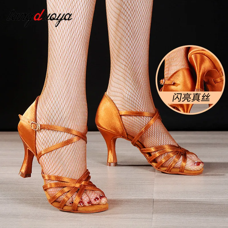 High Heel latin Dance Shoes Women Ladies Ballroom Tango Salsa Latin Dancing Shoes High Heel5.5/7.5CM Professional Training Shoes