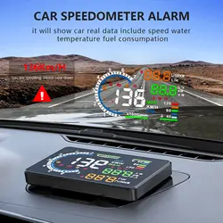 5.5 ''Auto Hud Head Up Display Obdii Wasser temperatur Kraftstoff verbrauch Motor drehzahl über Geschwindigkeit Warnung Auto Strom versorgung