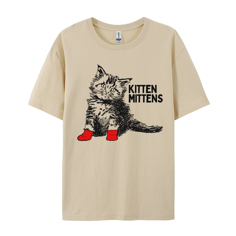 Cat Lover T-shirts Kitten Mittens Gift T-Shirt Adult New Coming Party Tops Shirts Cotton T Shirt Holiday