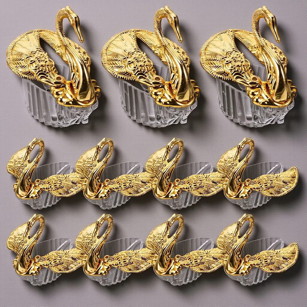 

12pcs Candy Gift Box Swan Shape Plastic Storage Holder For Party Favors Treat Container Creative Sweets Packaging Case Favor