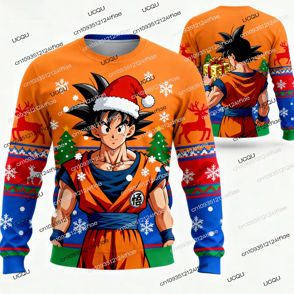 Dragon Ball Z Goku Christmas Special Edition Adult Men/Women Winter Long-Sleeved Sweatshirt Kids Cartoon Crew Neck Sweatshirt