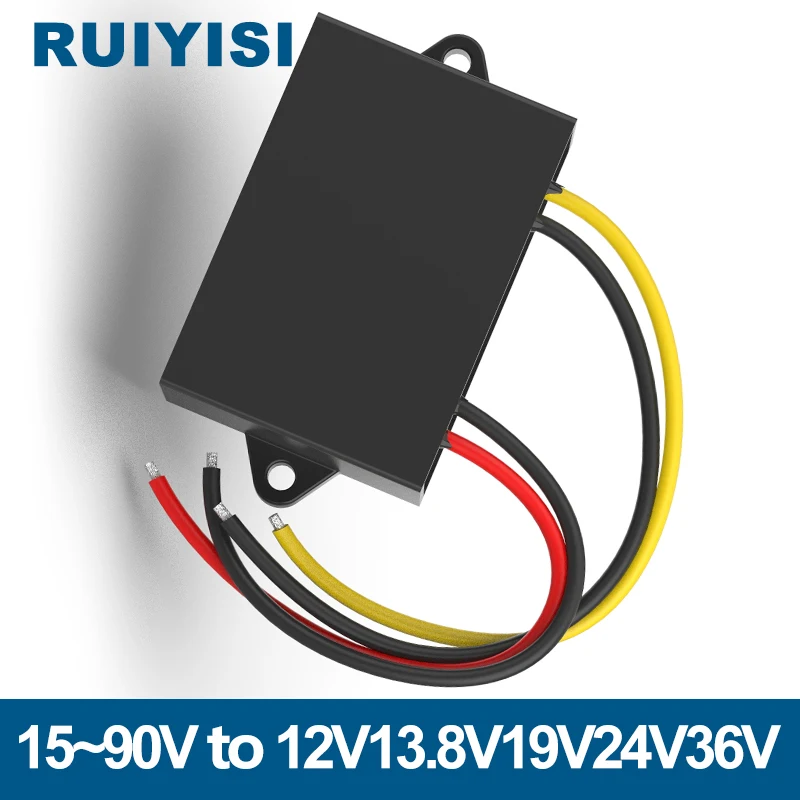 

Преобразователь RUIYISI 15 В-90 В в 12 В 24 В 36 В 48 В 60 В 80 В 90 В 72 В до 24 В 5 В 9 В 13,8 В 15 В 19 В 36 В Модуль питания с понижающим солнечным напряжением