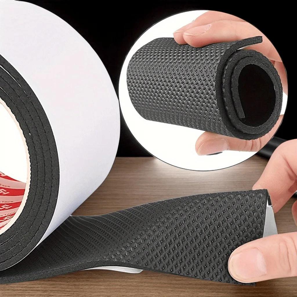 1 Roll Total length 1/2m EVA Anti-Slip Shoe Sole Grip Stickers, Self-Adhesive Noise-Reducing Pads In Grid Pattern