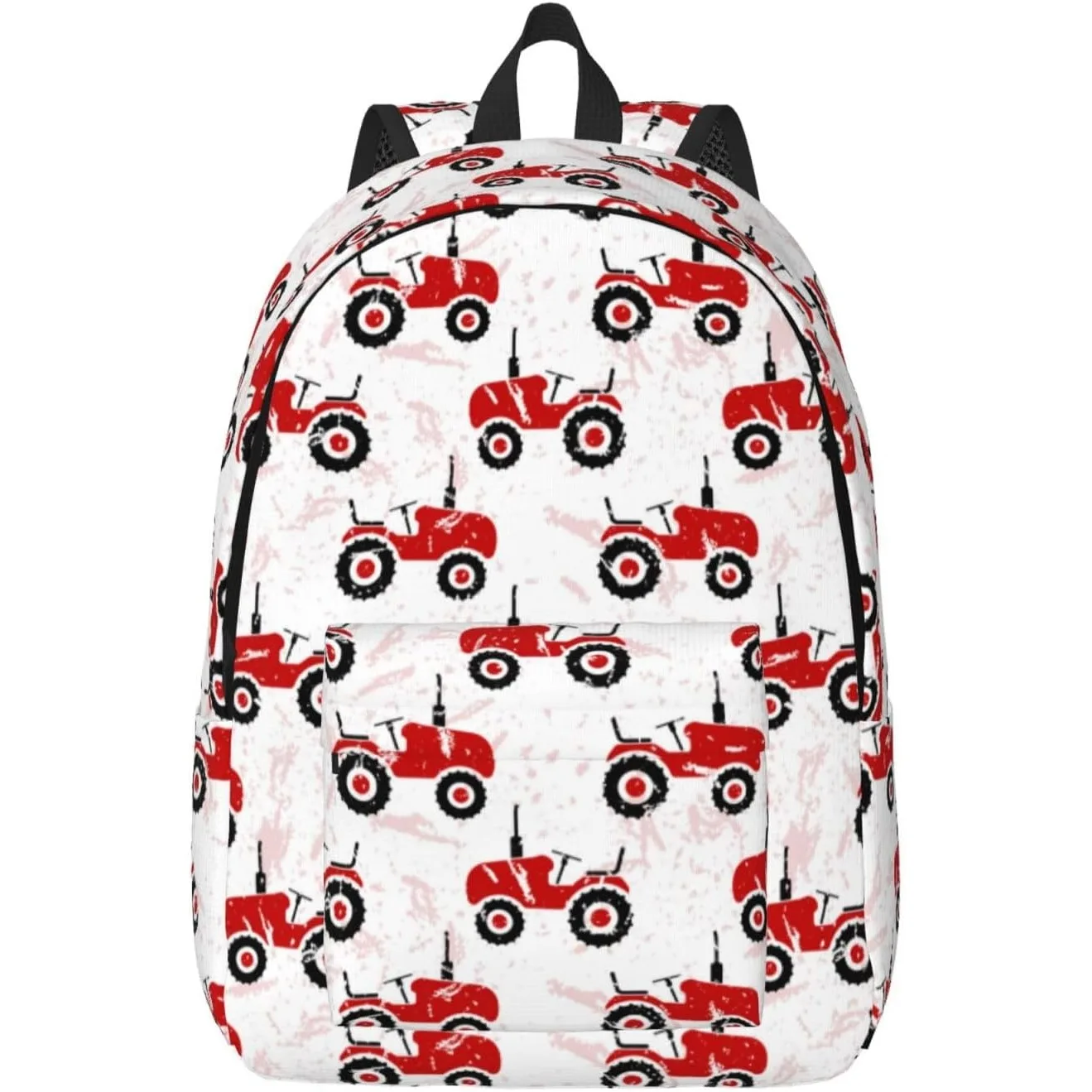 

Travel Laptop Backpack - Red Wheeled Tractors Computer Canvas Backpack Bag with Adjustable Straps