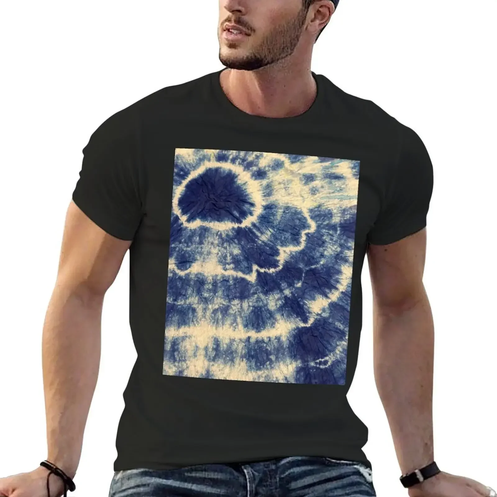 Tie dye Blue Spiral T-Shirt tees customizeds customs fitted t shirts for men