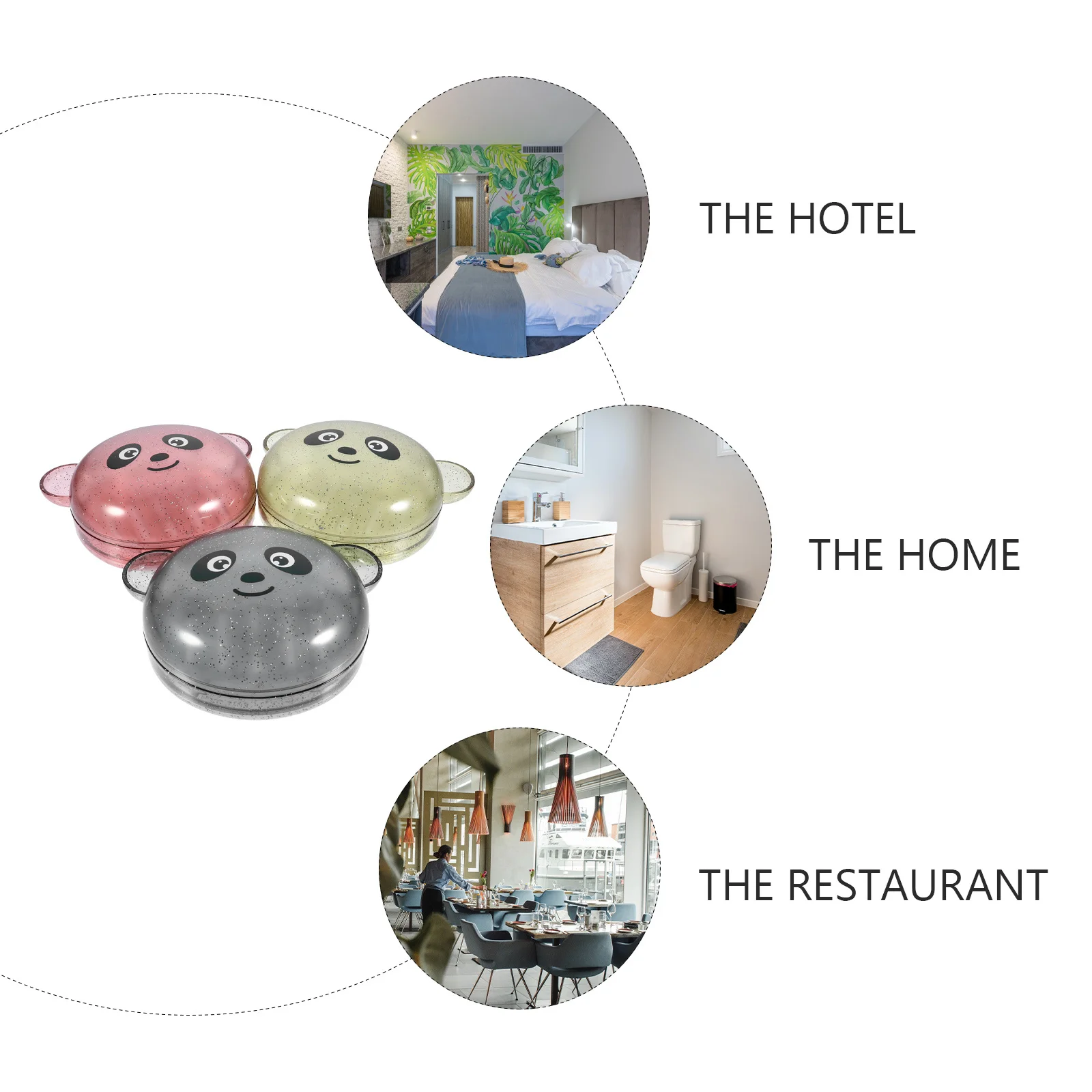 

3Pcs Soap Box Panda Shape Creative Cartoon Double Drain Soap Holder Hollow Shell Design Removable Easy Clean Bathroom Accessory