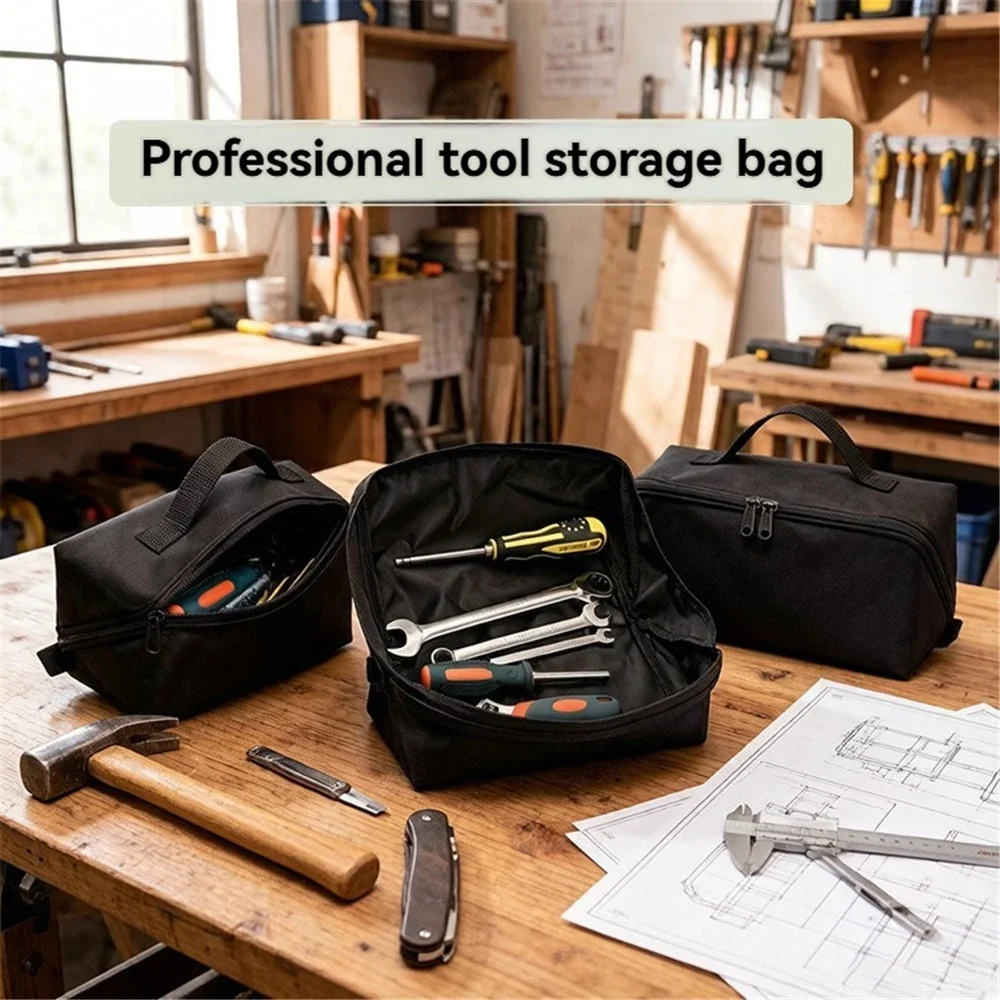 Expandable Electrician Tool Bag, Heavy Duty Oxford Cloth with Carry Handle, Wear-resistant Portable Household Tool Storage Case