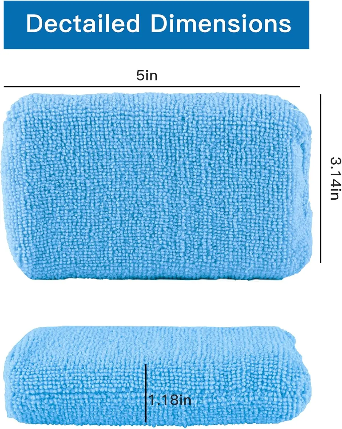 Microfiber Applicator and Cleaning Pads,Car Interior and  Accessories, Blue, 8-Pack