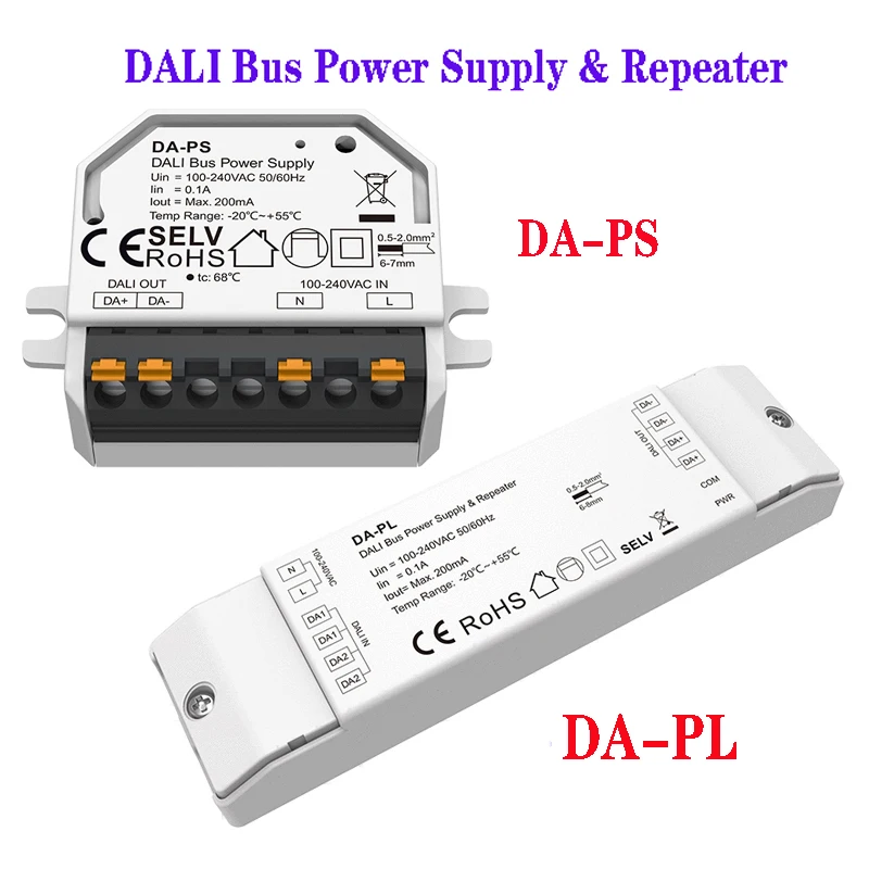 Skydance 100-240V AC 200mA DALI Bus Power Supply Repeater & DALI Broadcast Unit