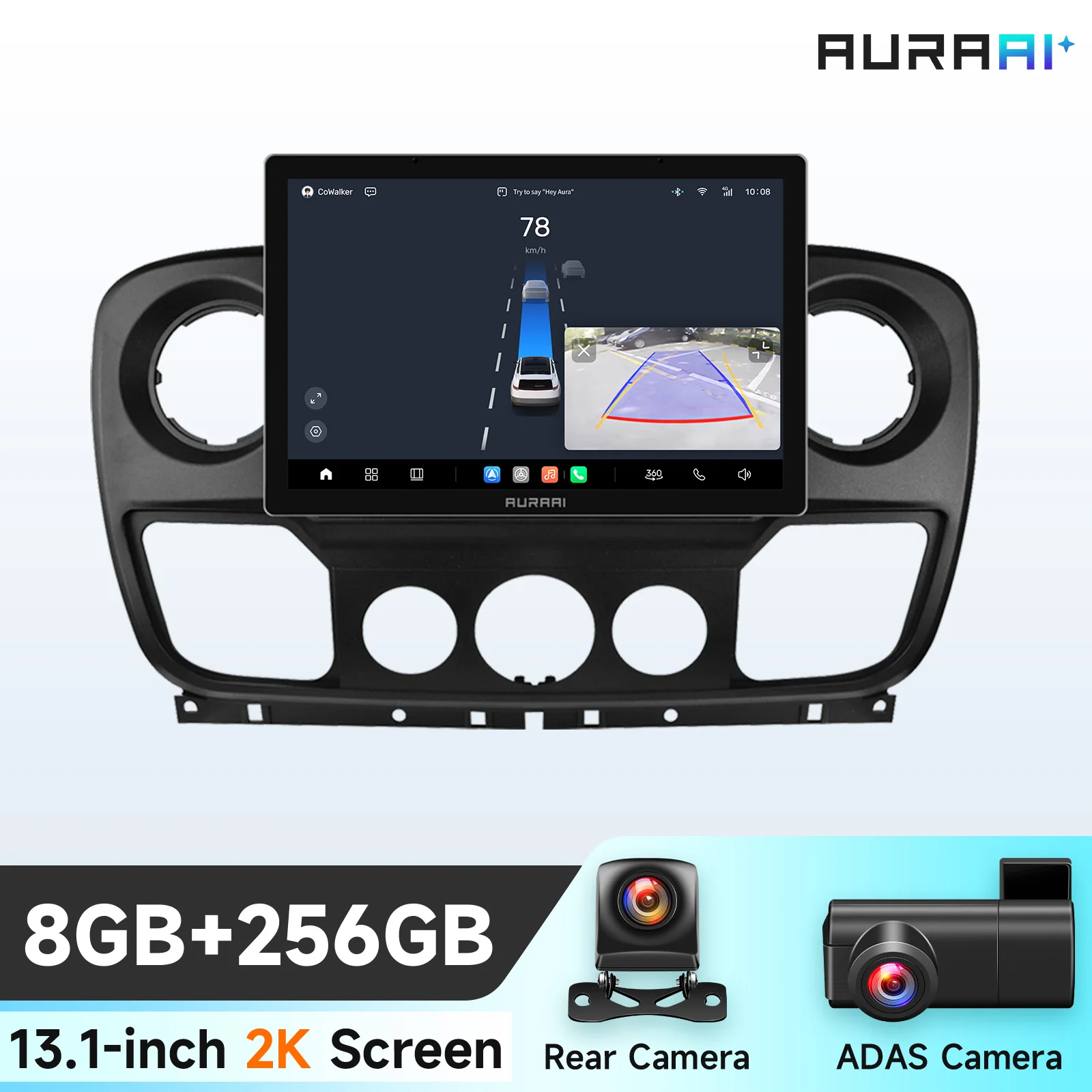 Hizpo 13,1''autoradio voor Nissan NV400 2010-2019 voor Opel Movano voor Renault Master III 3 2011-2021 Carplay Android Auto Multimedia Speler Stereo 4G Auto Intelligent Systeem AI Voice Smart QLED - afbeelding 1