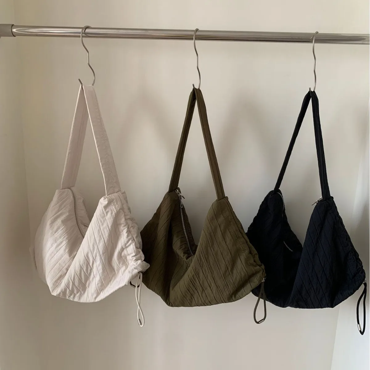 Nylon Bag Folded Drawstring Unit Price Underarm Bag Art Nylon Bag Casual Women's Bag