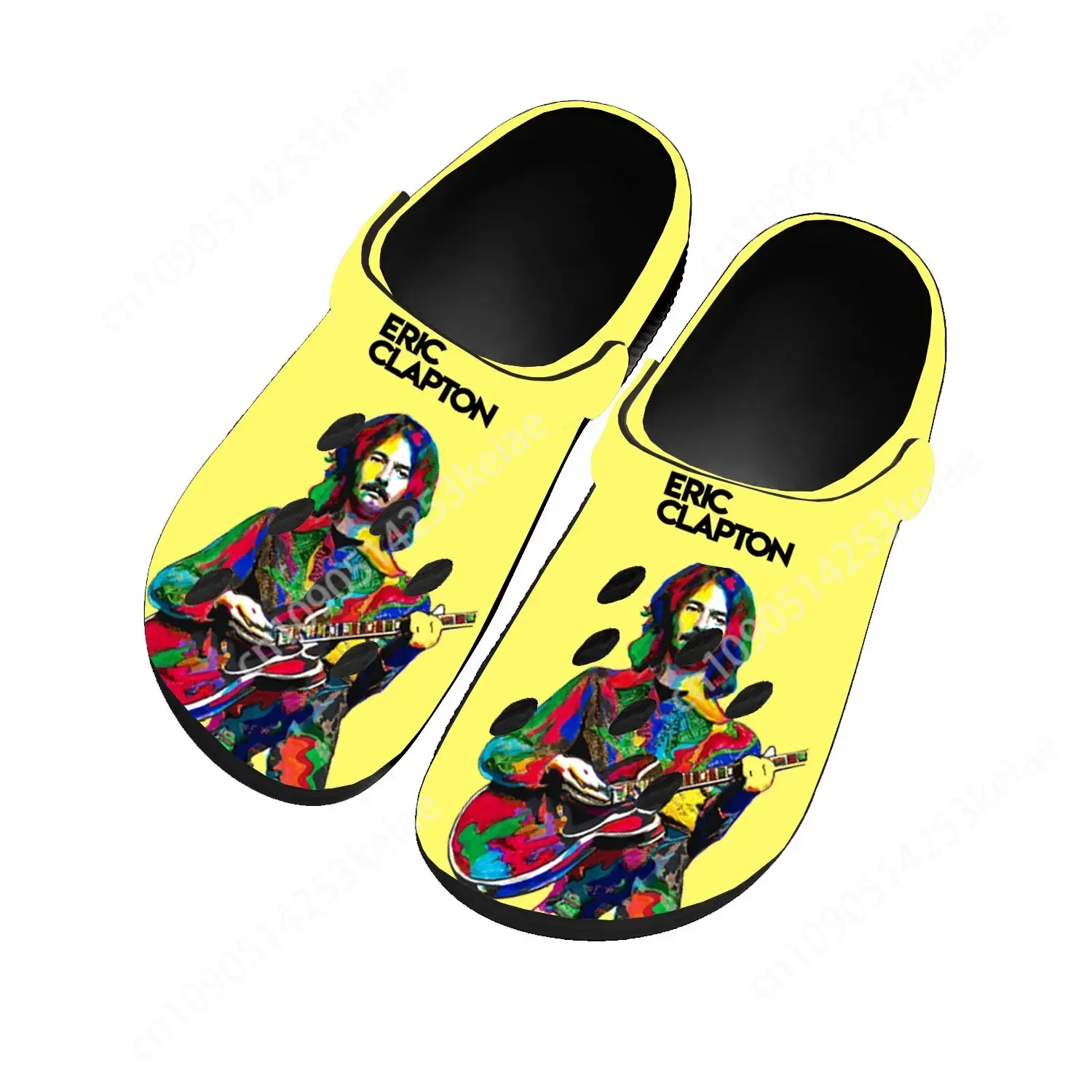 Eric Clapton rock musician guitar Home Clogs Custom Water Shoes Mens Womens Teenager Shoes Clog Breathable Beach Hole Slippers