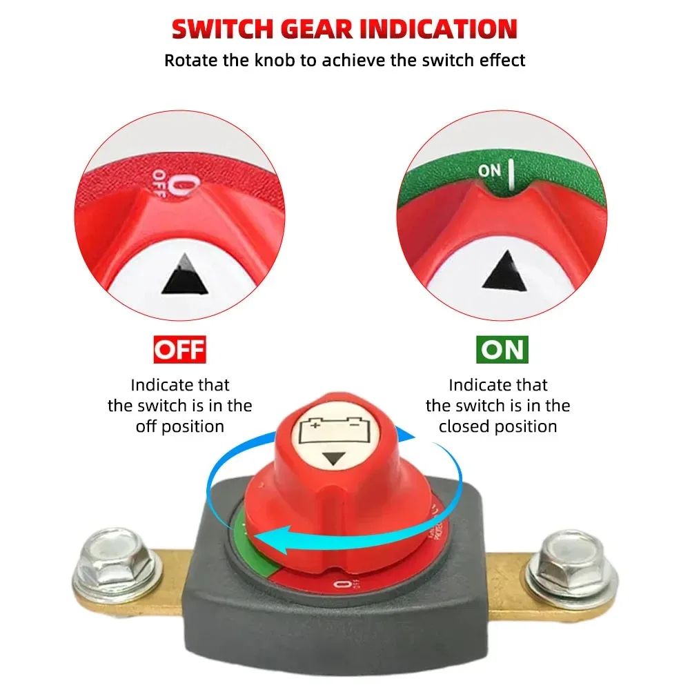 12-48V Battery Disconnect Switch, On/Off Battery Isolator Power Cut Master Isolator Circuit Breaker Parts For Car/Rv/Boat