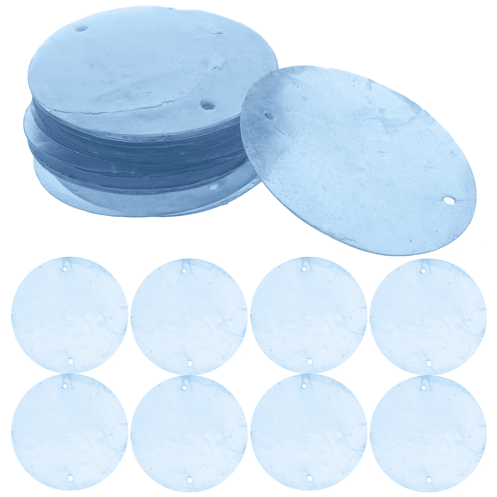 

100pcs 5cm Double Hole Round Shell Slices Shells Pieces for DIY Crafts Wind Chime Jewelry Making Accessories Beach Events